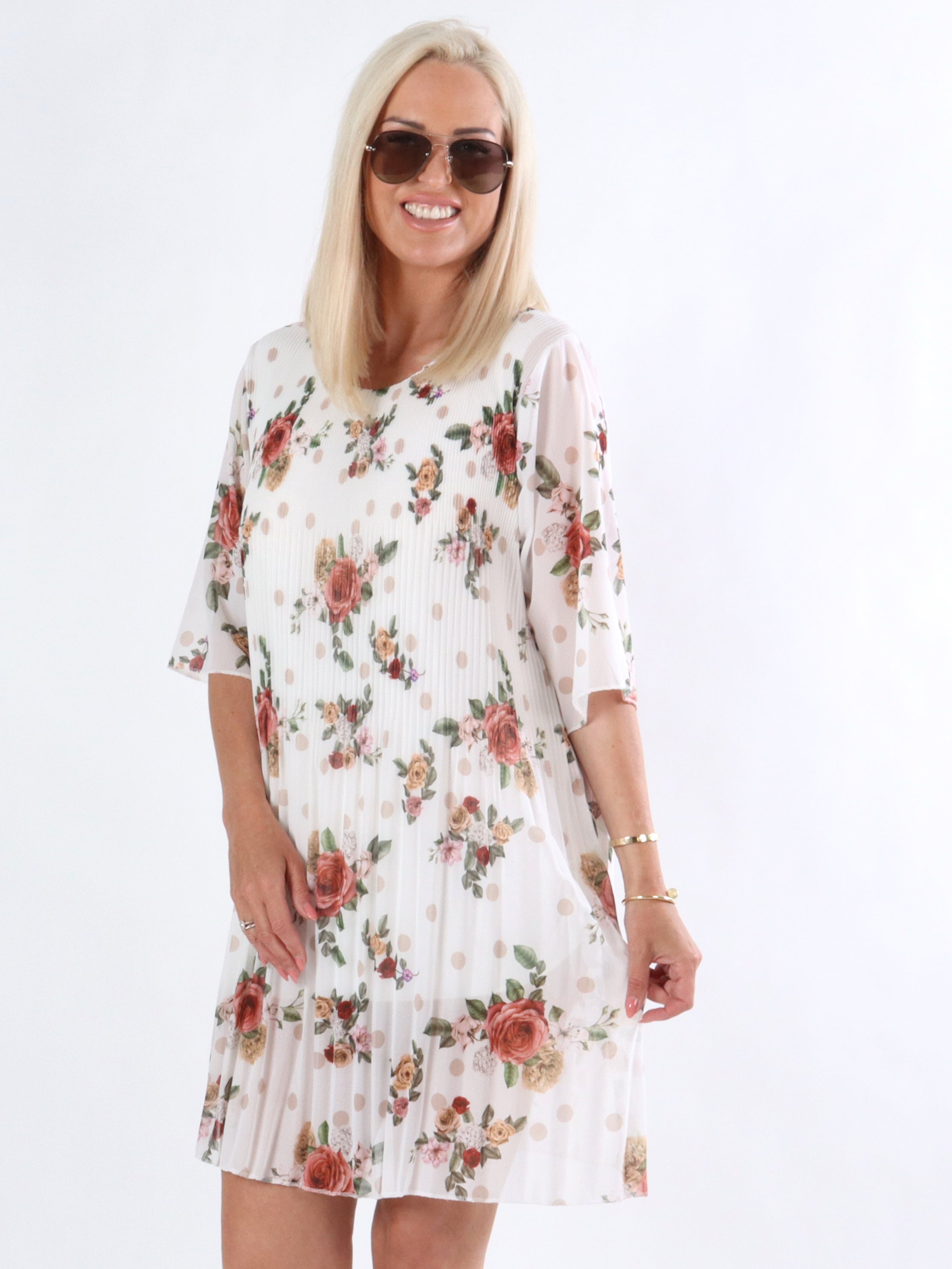 Emmy - Kjole i plisseret chiffon